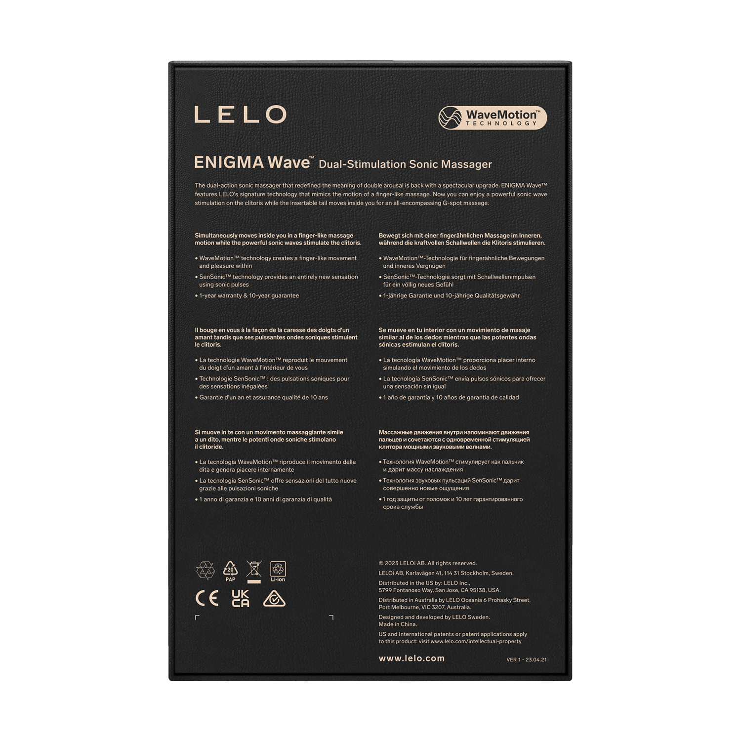 Lelo - Enigma Wave - G-spot en Luchtdruk Vibrator - Zwart-Erotiekvoordeel.nl