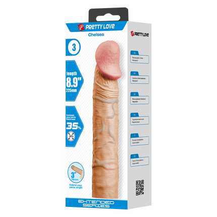 Pretty Love - Chelsey - Realistische Penis Sleeve - 225mm - Lichte Huidskleur-Rimbastore.com