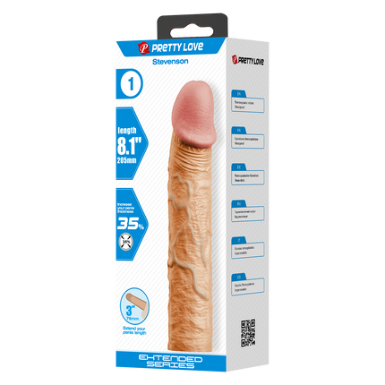 Pretty Love - Stevenson - Realistische Penis Sleeve - 205mm - Lichte Huidskleur-Rimbastore.com