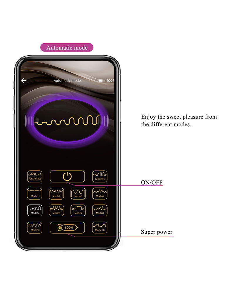Pretty Love - Klay - Stotende Ei-vibrator - App Control - Paars-Rimbastore.com