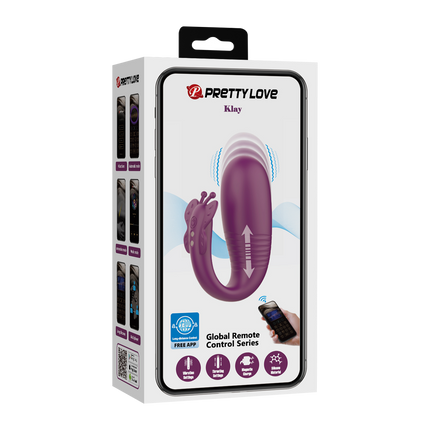 Pretty Love - Klay - Stotende Ei-vibrator - App Control - Paars-Rimbastore.com