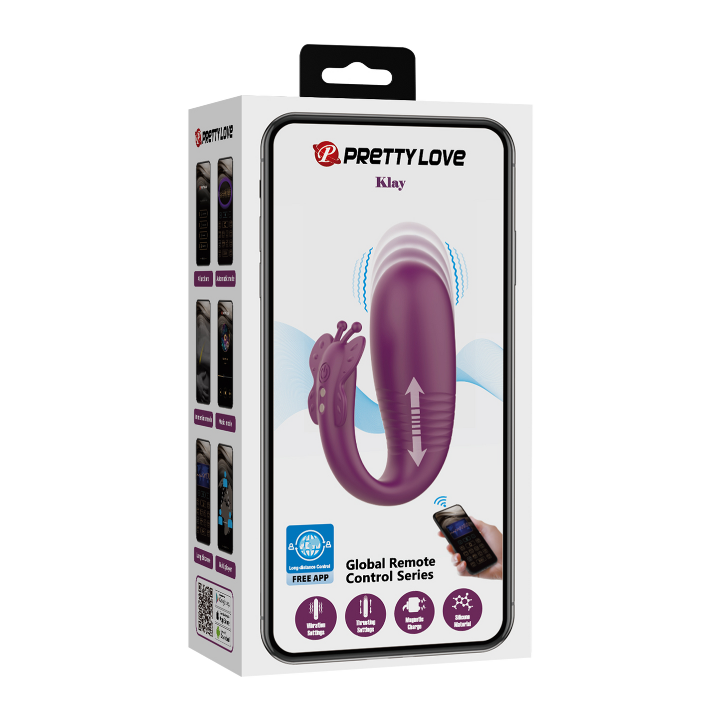 Pretty Love - Klay - Stotende Ei-vibrator - App Control - Paars-Rimbastore.com