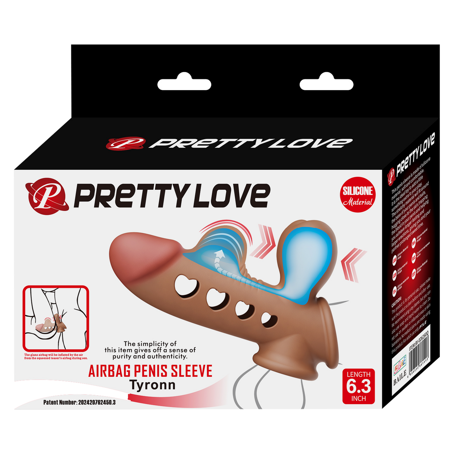 Pretty Love - Tyronn - Opblaasbare Penis Sleeve - Medium Huidskleur-Rimbastore.com