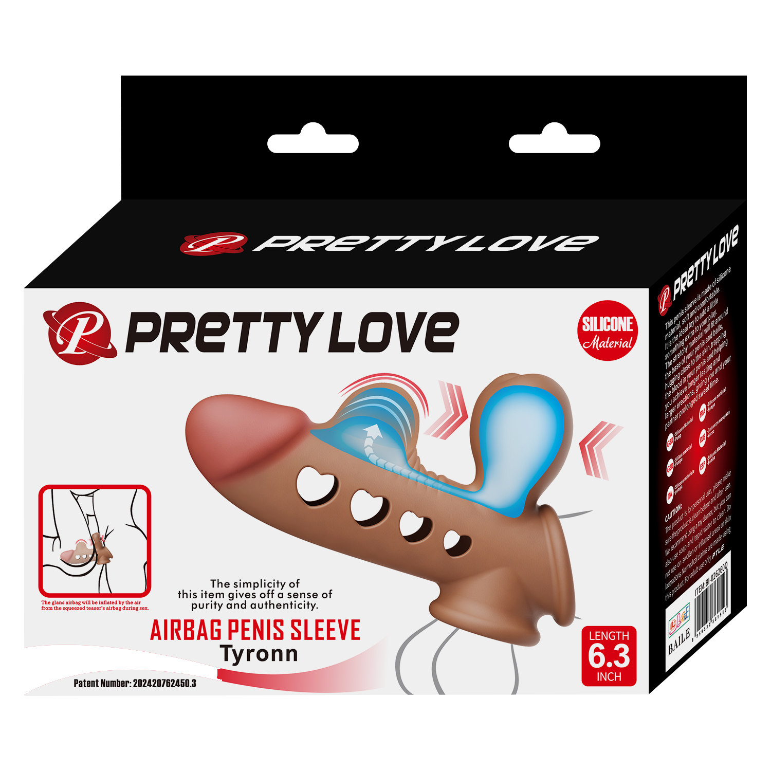 Pretty Love - Tyronn - Opblaasbare Penis Sleeve - Medium Huidskleur-Rimbastore.com