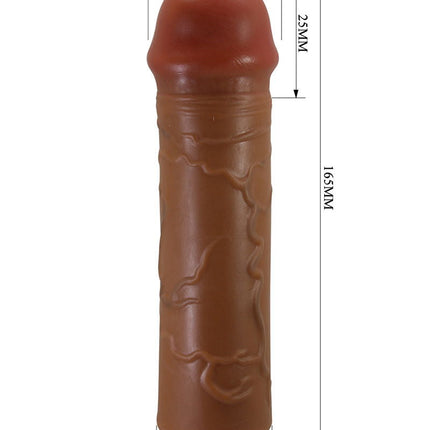 Pretty Love - Nile - Verlengde Penis Sleeve - 25mm - Bruin-Erotiekvoordeel.nl