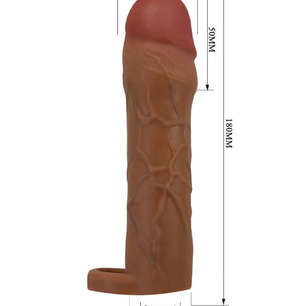 Pretty Love - Hani - Verlengende Penis Sleeve met Cockring - 50mm - Bruin-Rimbastore.com