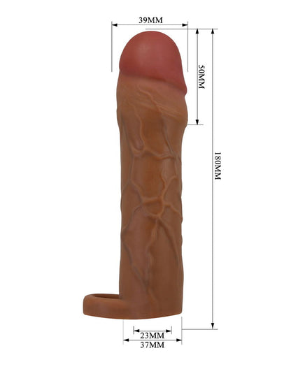 Pretty Love - Hani - Verlengende Penis Sleeve met Cockring - 50mm - Bruin-Rimbastore.com