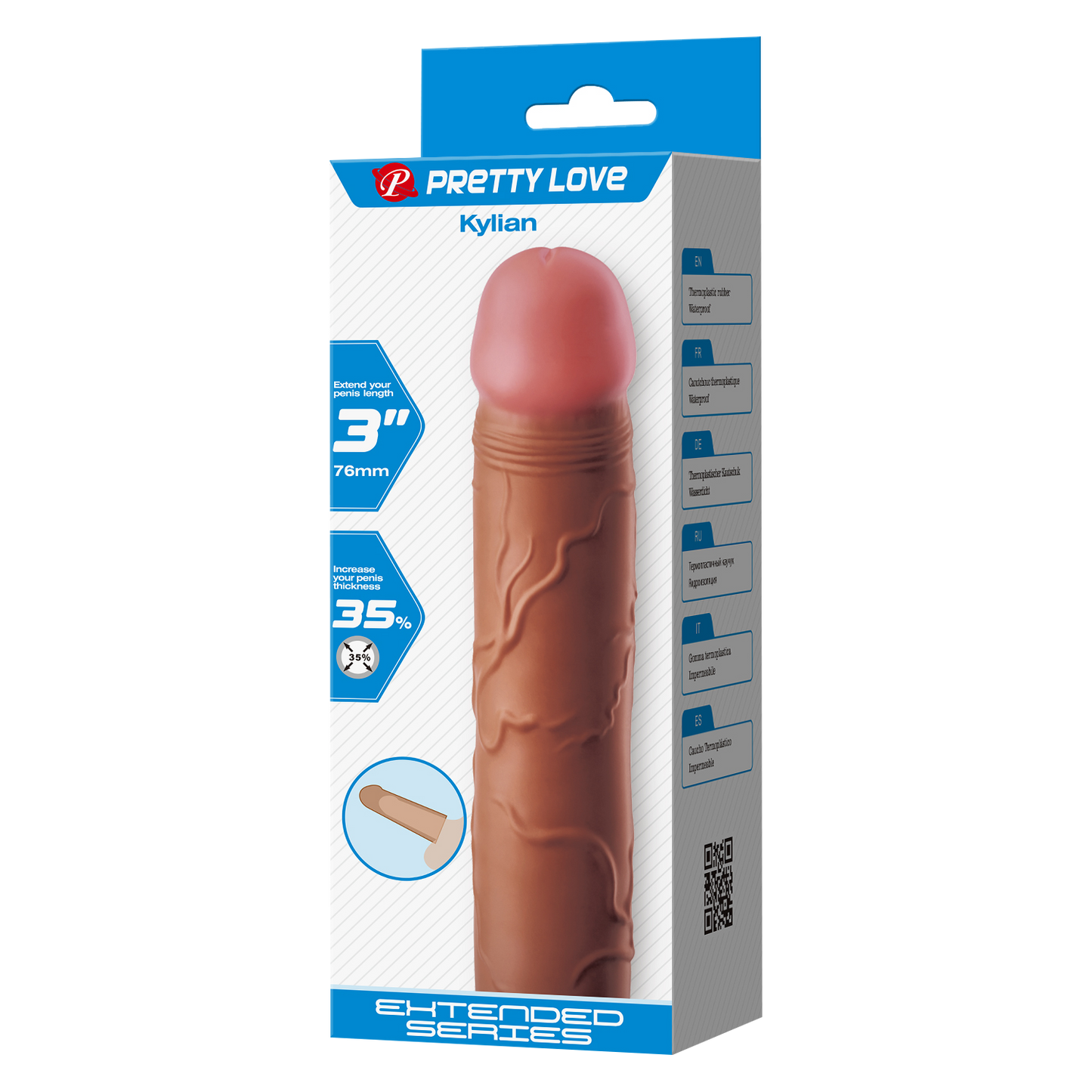 Pretty Love - Kylian - Penisverlenger - 75mm - Bruin-Rimbastore.com