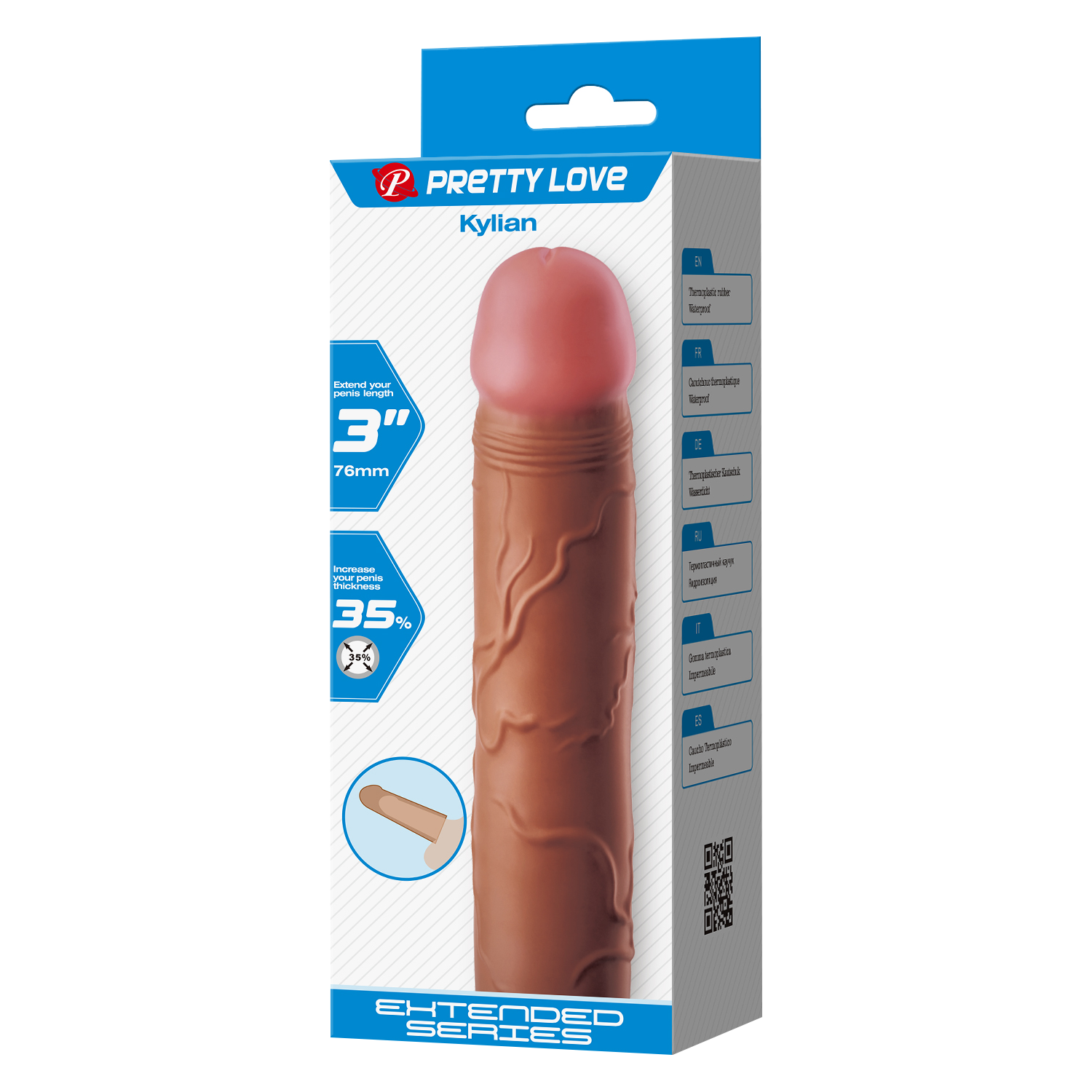 Pretty Love - Kylian - Penisverlenger - 75mm - Bruin-Rimbastore.com