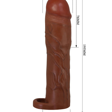 Pretty Love - Gerd - Cockring met verlengde Penis Sleeve - 75mm - Bruin-Rimbastore.com