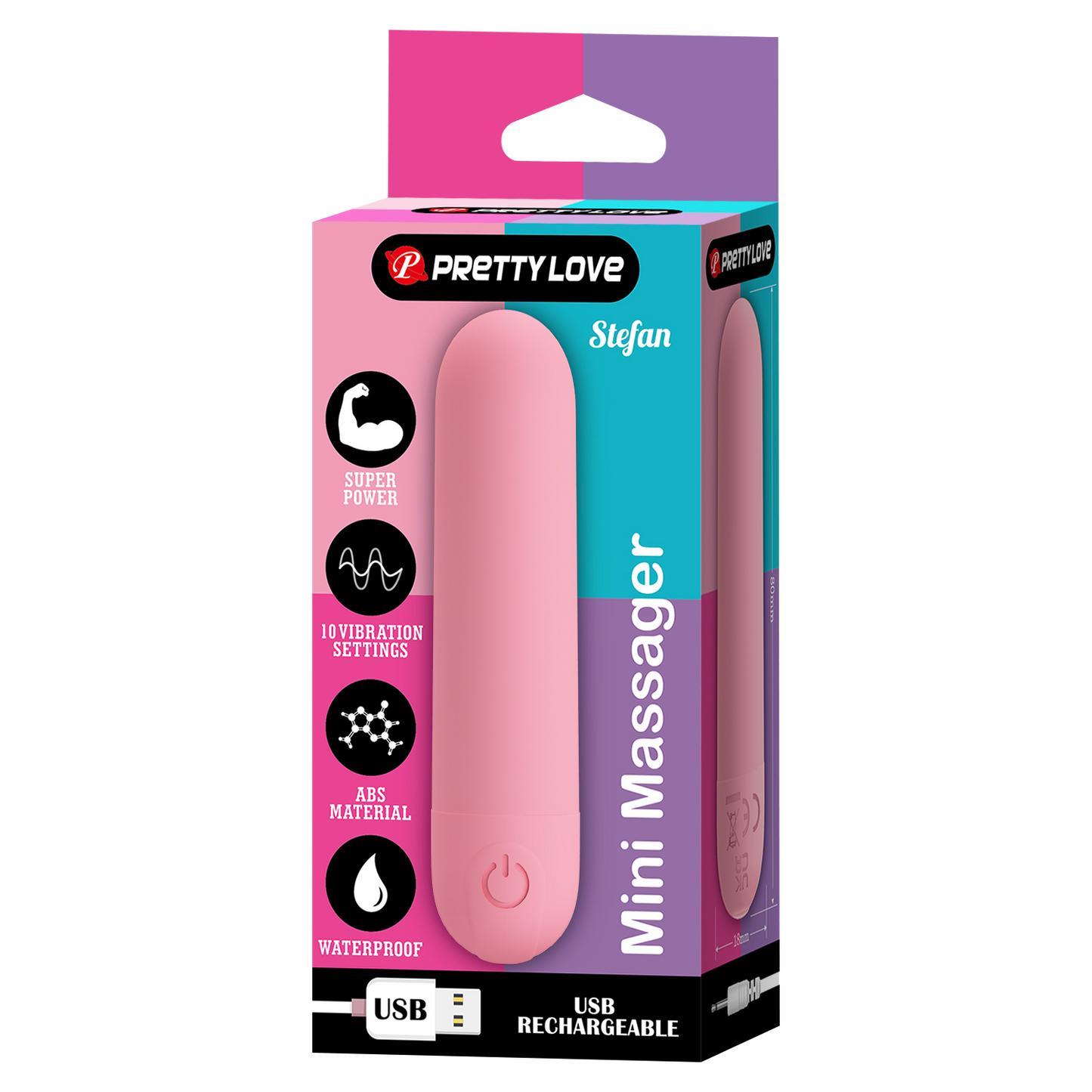 Pretty Love - Stefan - Mini Bullet Vibrator - Lichtroze-Erotiekvoordeel.nl
