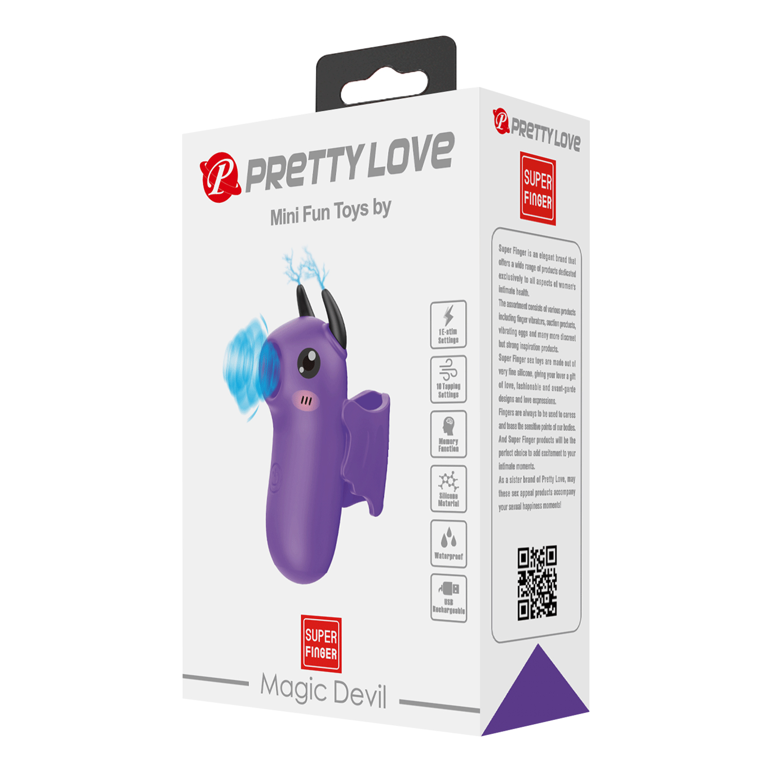 Pretty Love - Mini Fun Toys - Magic Devil - Vinger Vibrator - Paars-Erotiekvoordeel.nl
