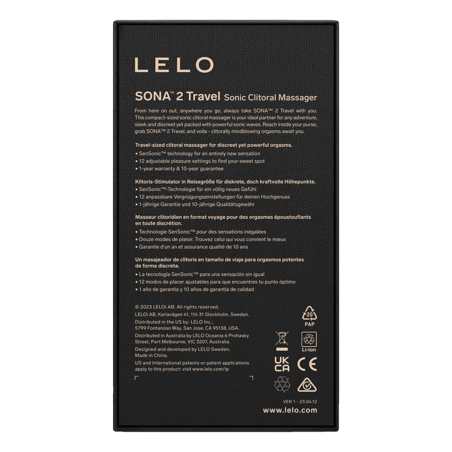 Lelo - Sona 2 Travel - Luchtdruk Vibrator - Roze-Erotiekvoordeel.nl