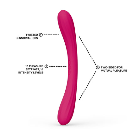 LELO - Boomerang - Dubbelzijdige Vibrator - Dubbele Motor - Cerise