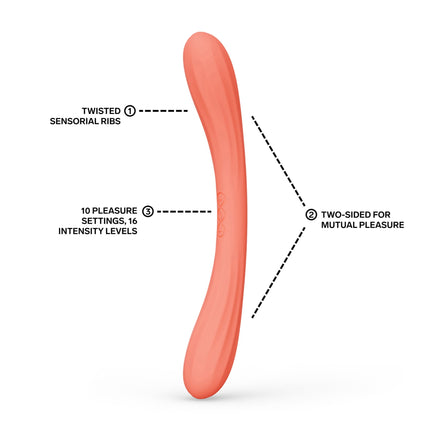 LELO – Boomerang – Doppelseitiger Vibrator – Doppelter Motor – Coral