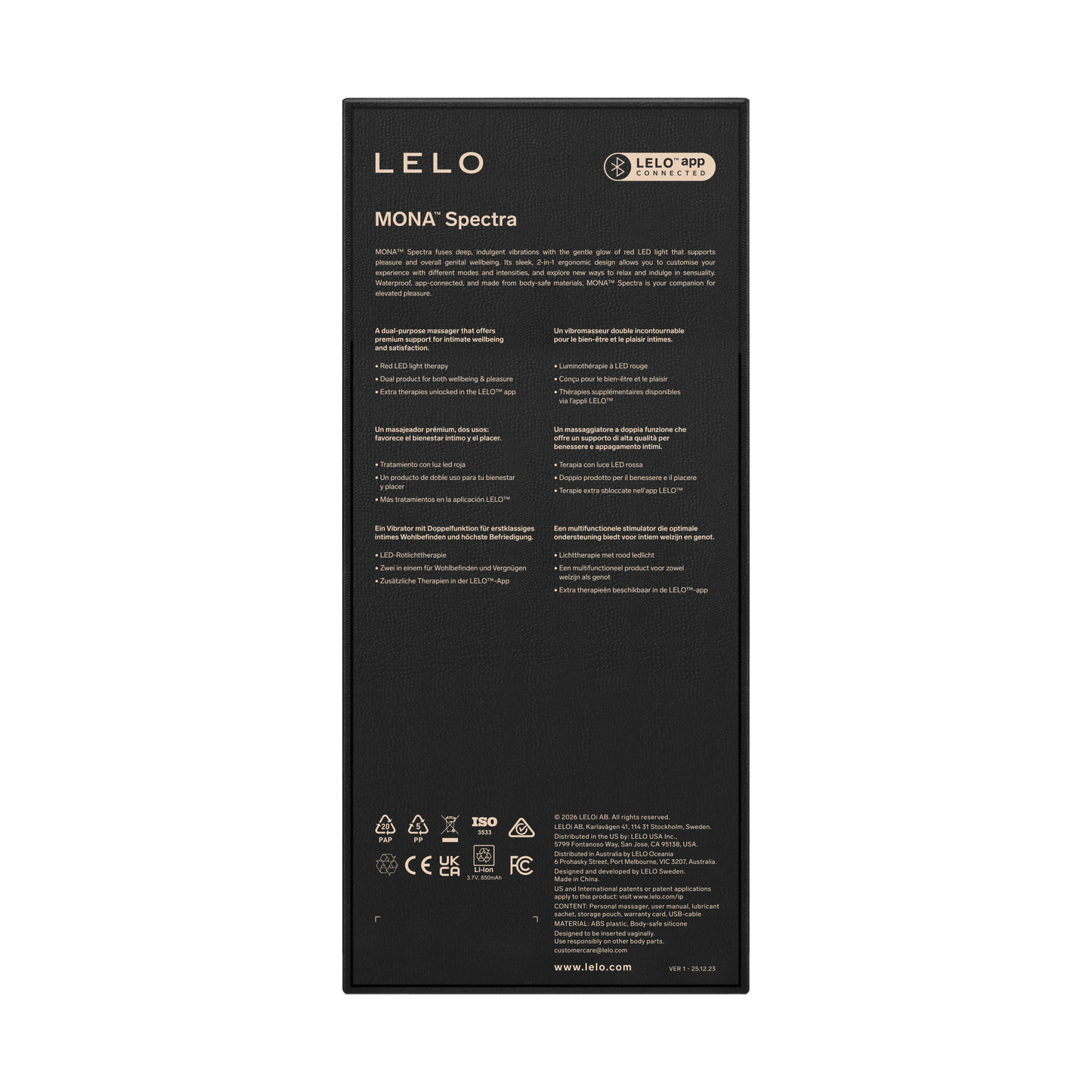 LELO - Mona Spectra - Wellness Massager met Rood Licht - Wit-Erotiekvoordeel.nl