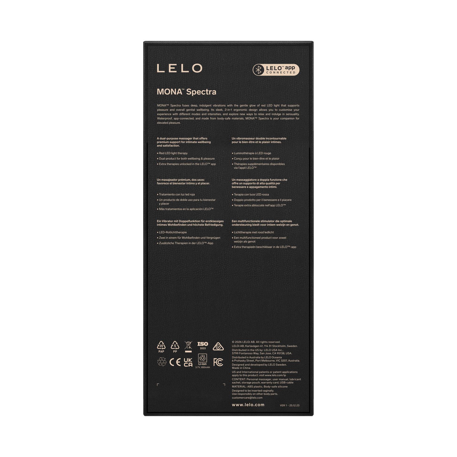 LELO - Mona Spectra - Wellness Massager met Rood Licht - Wit-Erotiekvoordeel.nl