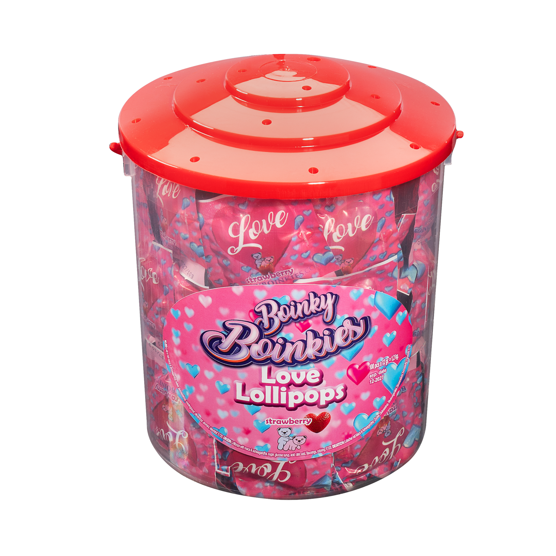 Boinky - Lustopwekkende Lolly's - Pink Bucket - 100 stuks-Erotiekvoordeel.nl