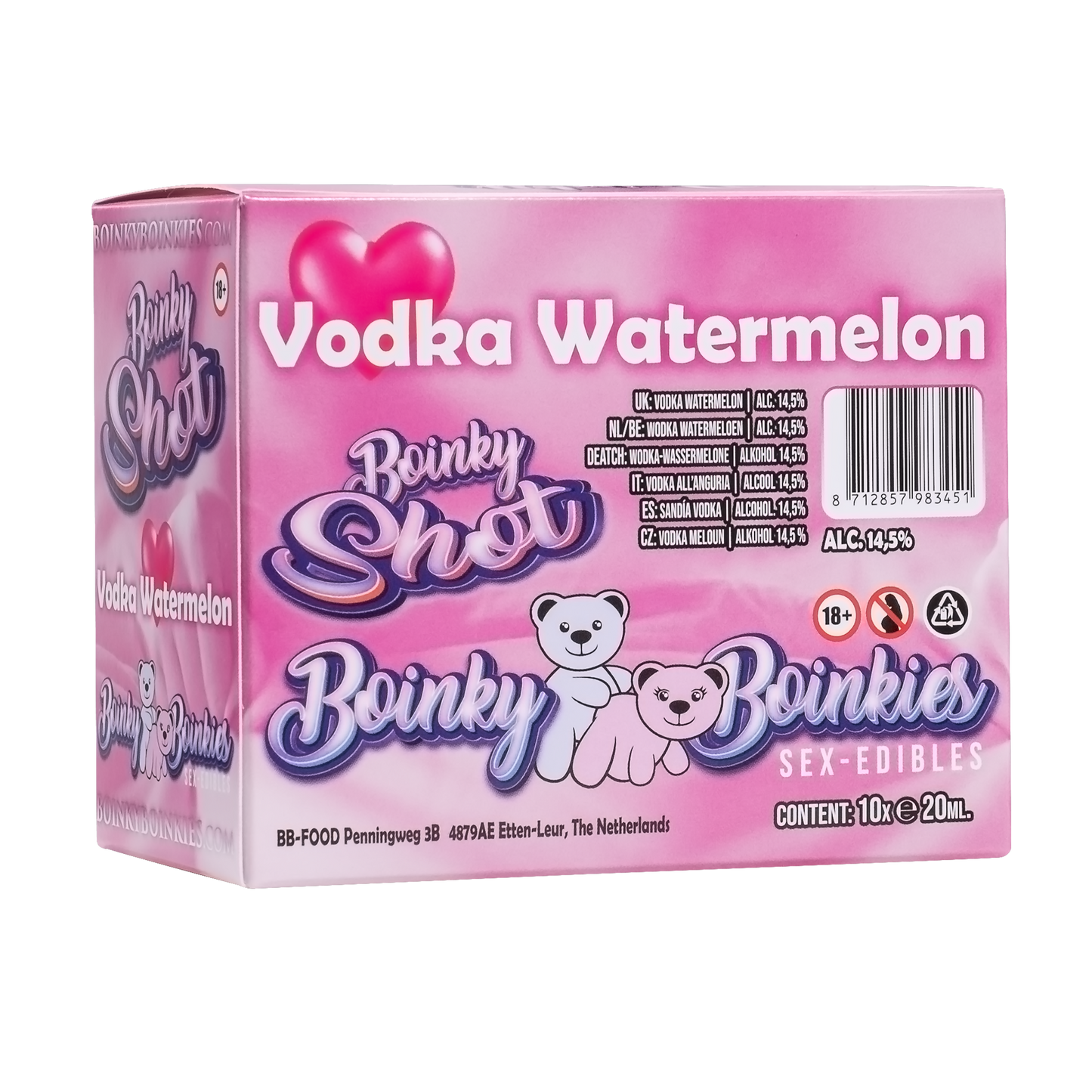 Boinky - Boinky Shots Vodka Watermeloen - 14,5% vol.- 10x 20 ml-Erotiekvoordeel.nl