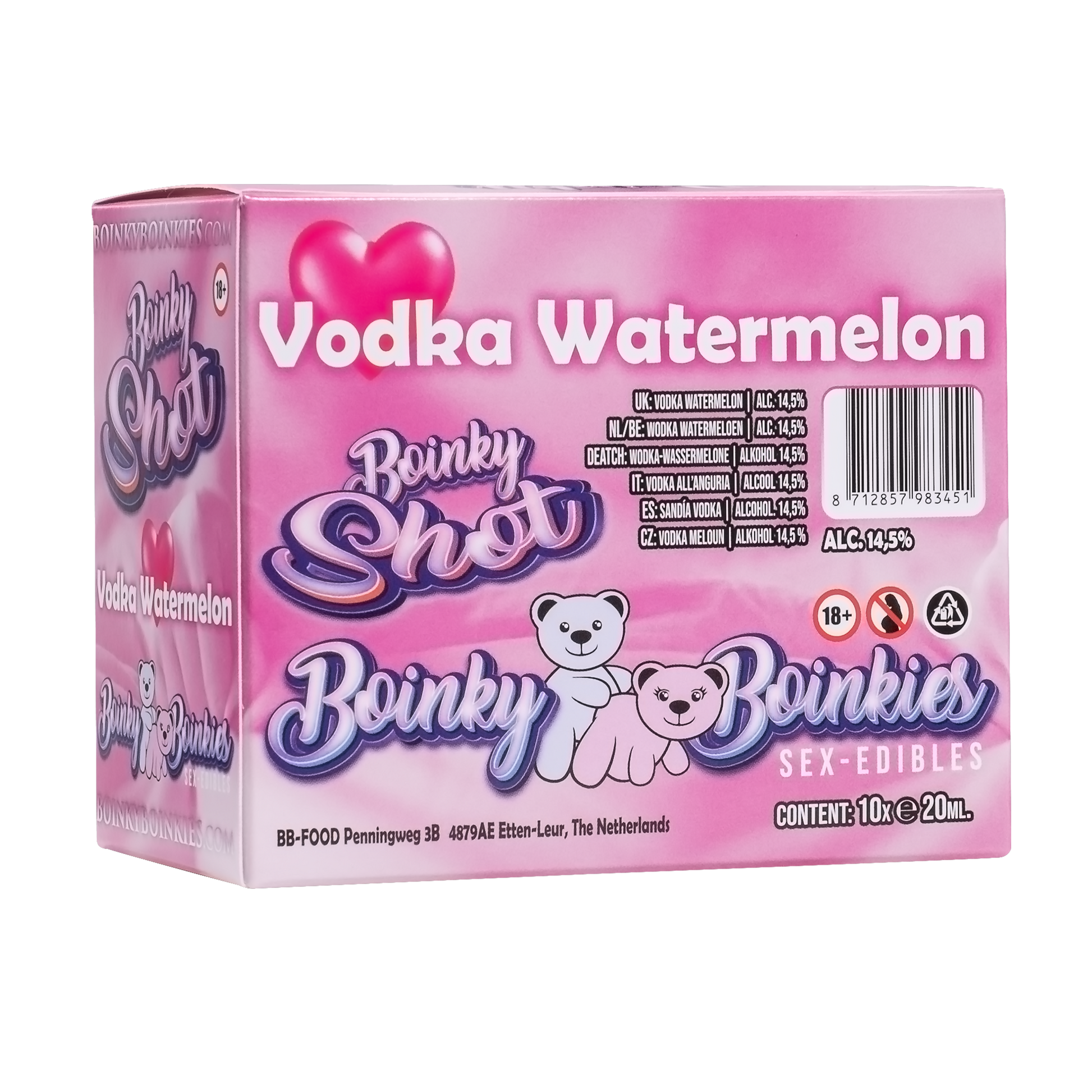 Boinky - Boinky Shots Vodka Watermeloen - 14,5% vol.- 10x 20 ml-Erotiekvoordeel.nl
