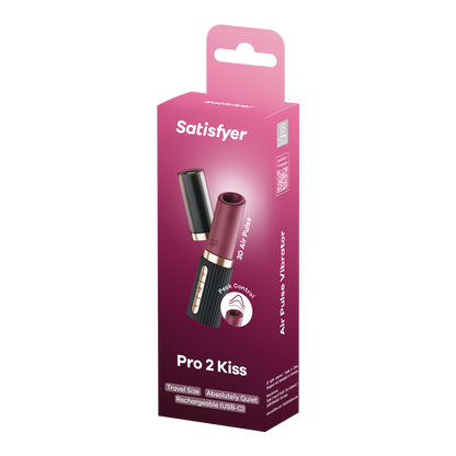 Satisfyer Pro 2 Kiss – Lipstick Vibrator met 3D Air Pulse Technologie - Zwart-Erotiekvoordeel.nl