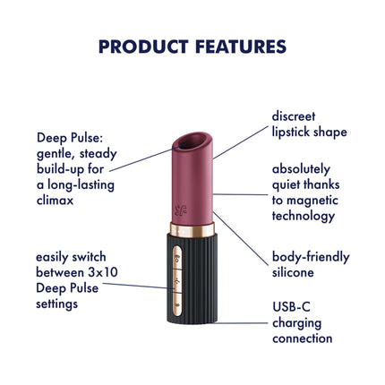 Satisfyer Pro 2 Kiss – Lipstick Vibrator met 3D Air Pulse Technologie - Zwart-Erotiekvoordeel.nl