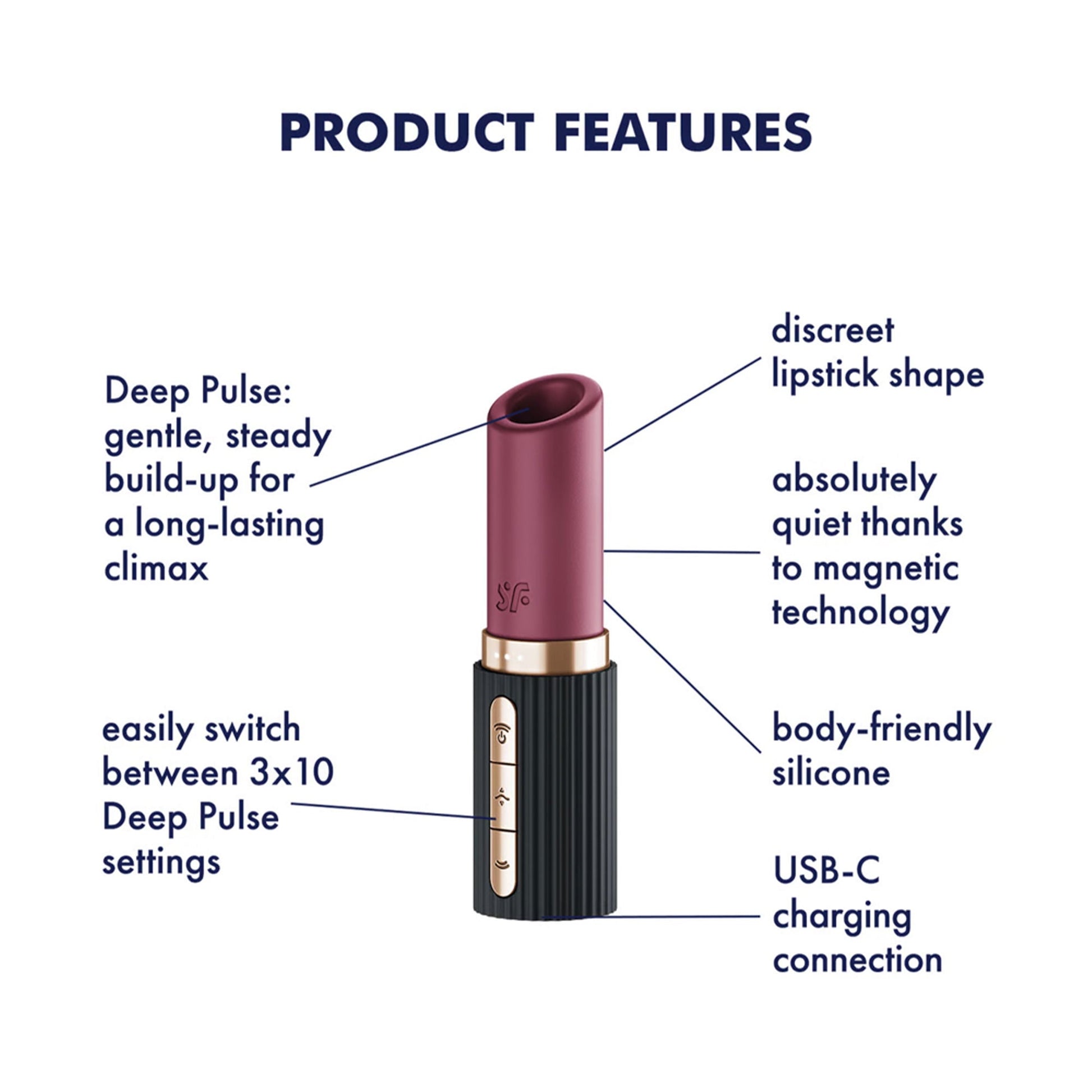 Satisfyer Pro 2 Kiss – Lipstick Vibrator met 3D Air Pulse Technologie - Zwart-Erotiekvoordeel.nl