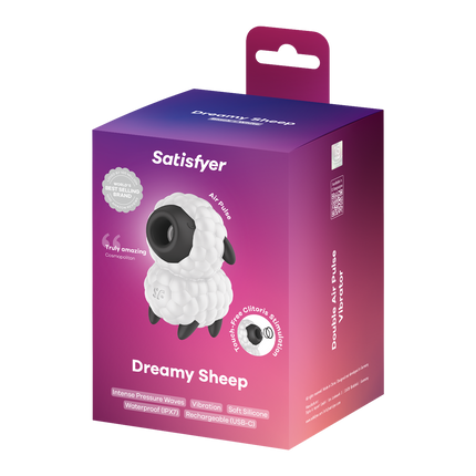 Satisfyer - Dreamy Sheep - Luchtdruk Vibrator - Zwart/Wit-Rimbastore.com