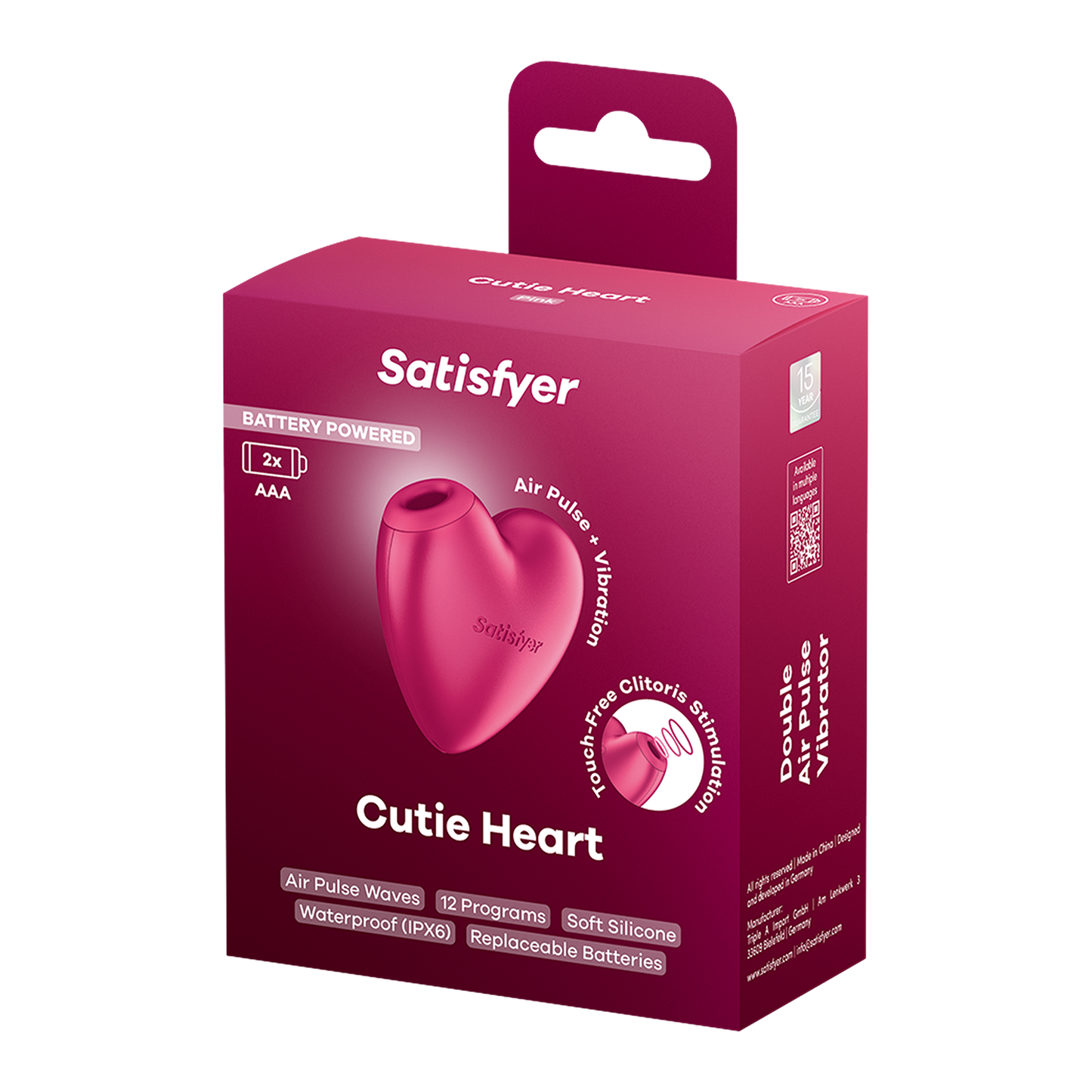 Satisfyer - Cutie Heart - Luchtdruk Vibrator - Op Batterijen - Roze