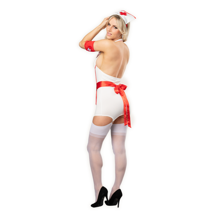 Amorable - Verpleegster Uniform - Wit/Rood-Rimbastore.com