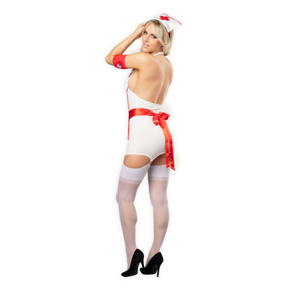 Amorable - Verpleegster Uniform - Wit/Rood-Rimbastore.com