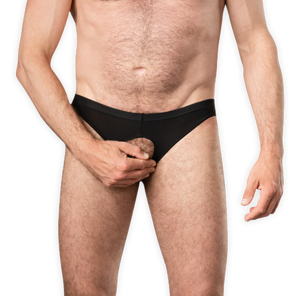 Amorable - Herenslip met Open Kruis - One Size - Zwart-Rimbastore.com