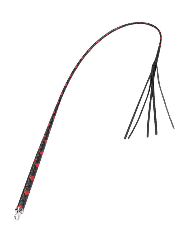 RISE - BDSM Zweep - Feather Single Tail - Zwart/Rood-Erotiekvoordeel.nl