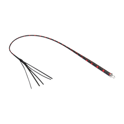 RISE - BDSM Zweep - Feather Single Tail - Zwart/Rood-Erotiekvoordeel.nl