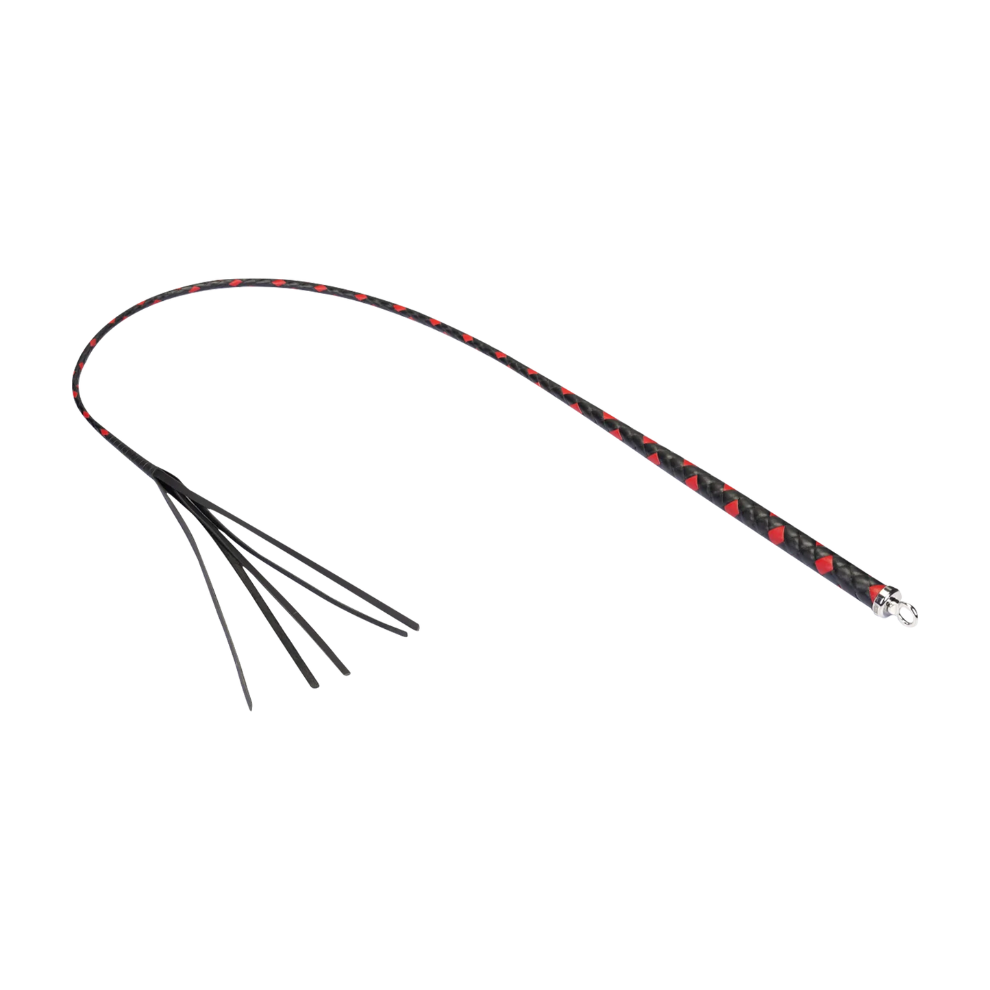 RISE - BDSM Zweep - Feather Single Tail - Zwart/Rood-Erotiekvoordeel.nl
