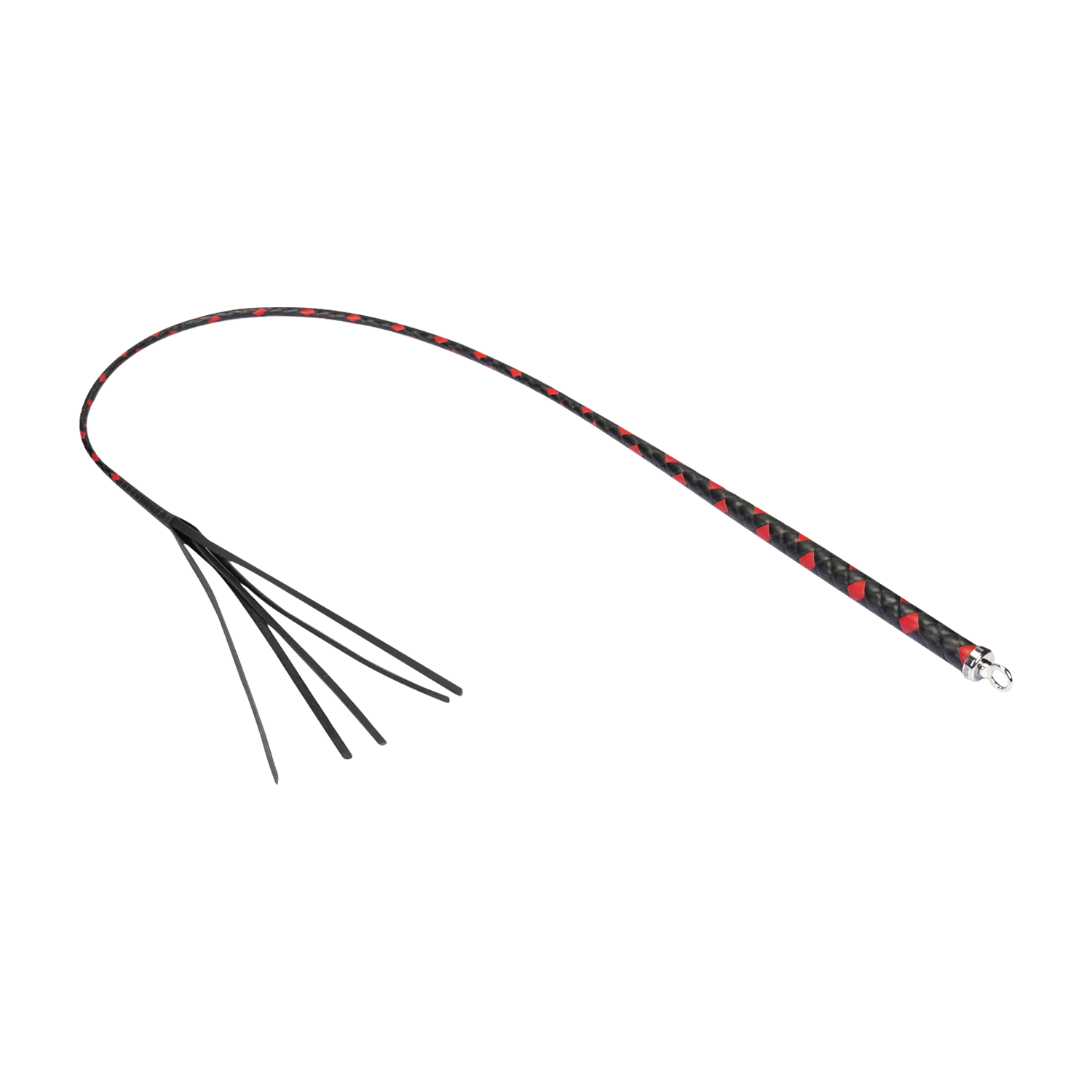 RISE - BDSM Zweep - Feather Single Tail - Zwart/Rood-Erotiekvoordeel.nl