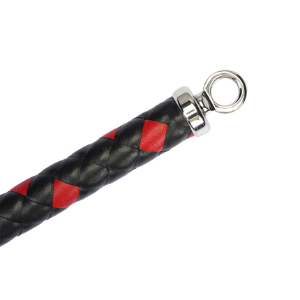 RISE - BDSM Zweep - Feather Single Tail - Zwart/Rood-Erotiekvoordeel.nl