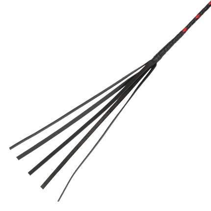 RISE - BDSM Zweep - Feather Single Tail - Zwart/Rood-Erotiekvoordeel.nl