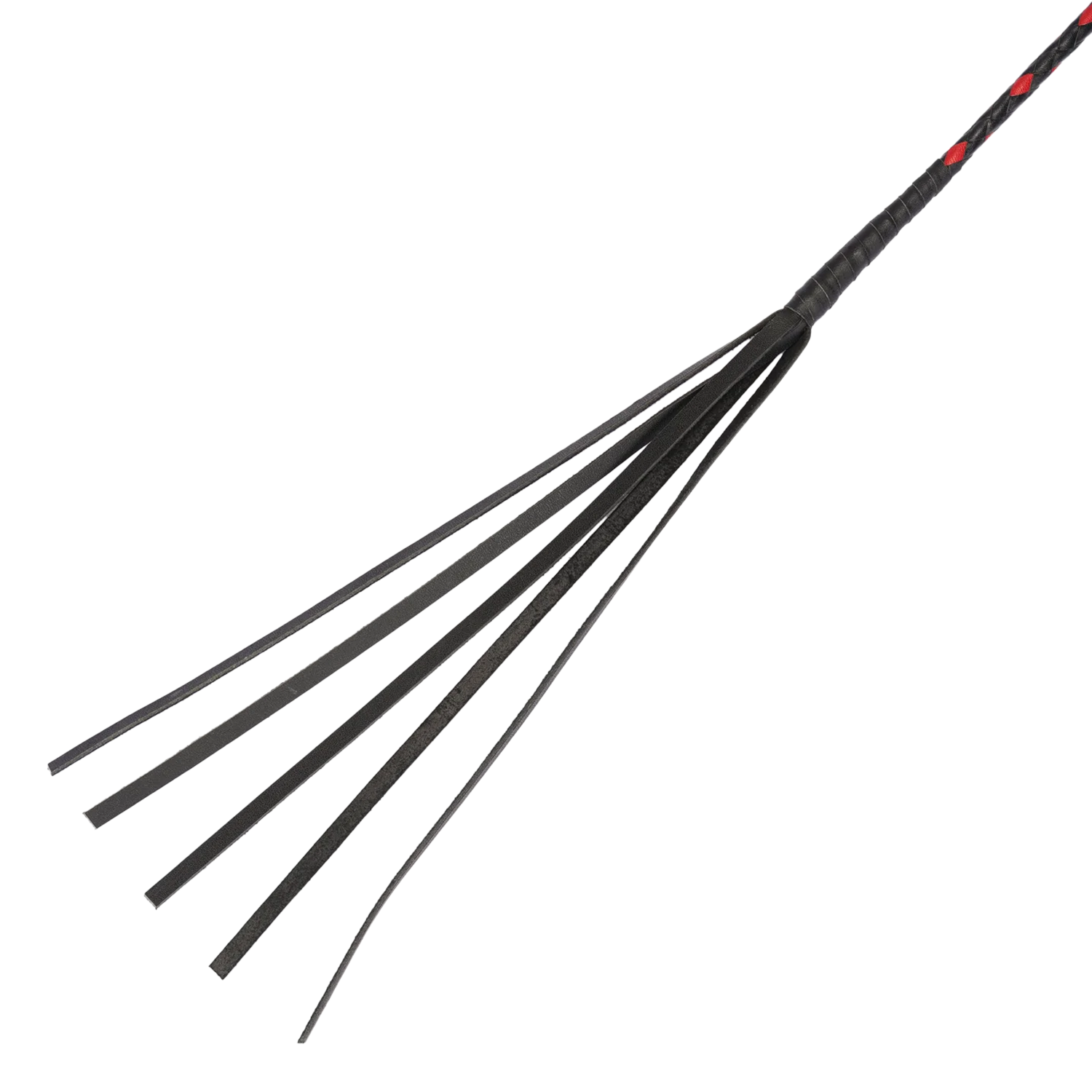 RISE - BDSM Zweep - Feather Single Tail - Zwart/Rood-Erotiekvoordeel.nl