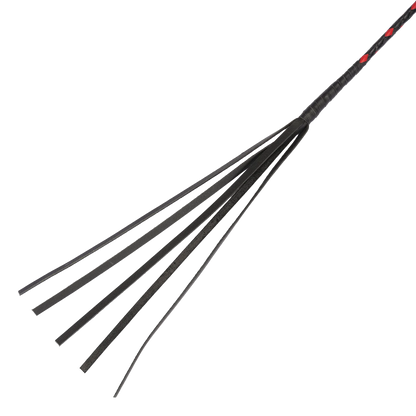 RISE - BDSM Zweep - Feather Single Tail - Zwart/Rood-Erotiekvoordeel.nl