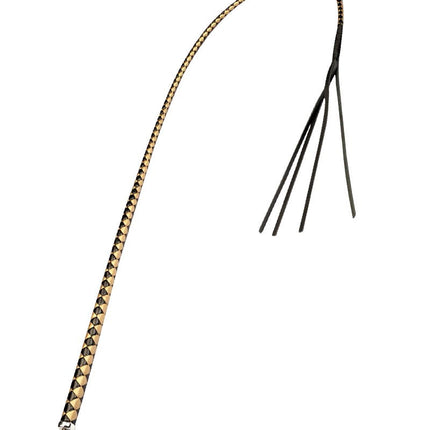 RISE - BDSM Zweep - Feather Hard Single Tail - Zwart/Geel-Rimbastore.com