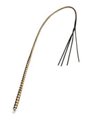 RISE - BDSM Zweep - Feather Hard Single Tail - Zwart/Geel-Rimbastore.com