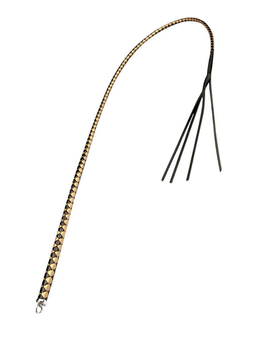 RISE - BDSM Zweep - Feather Hard Single Tail - Zwart/Geel-Rimbastore.com
