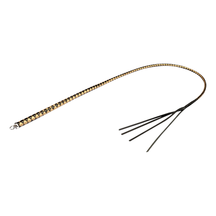 RISE - BDSM Zweep - Feather Hard Single Tail - Zwart/Geel-Rimbastore.com