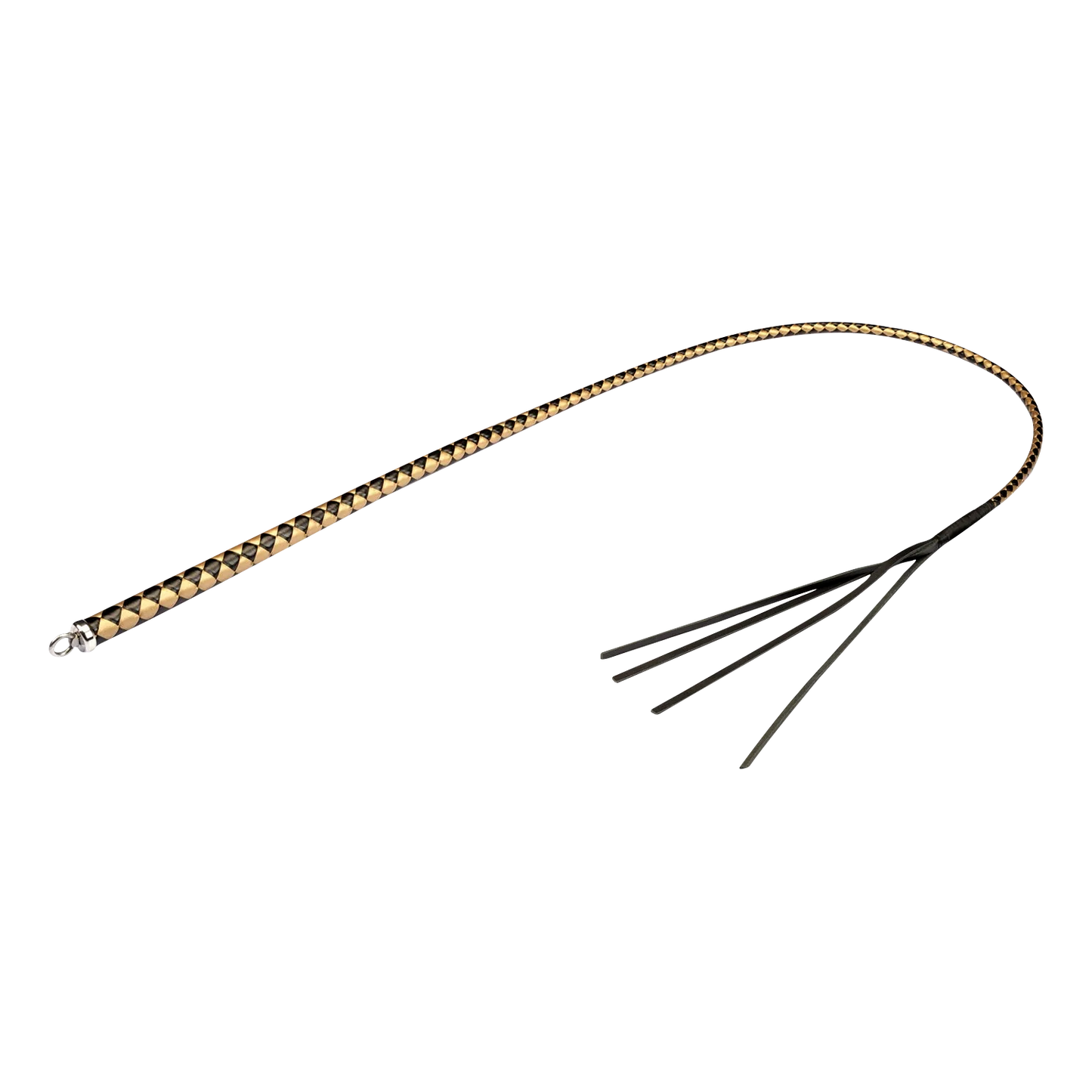 RISE - BDSM Zweep - Feather Hard Single Tail - Zwart/Geel-Rimbastore.com