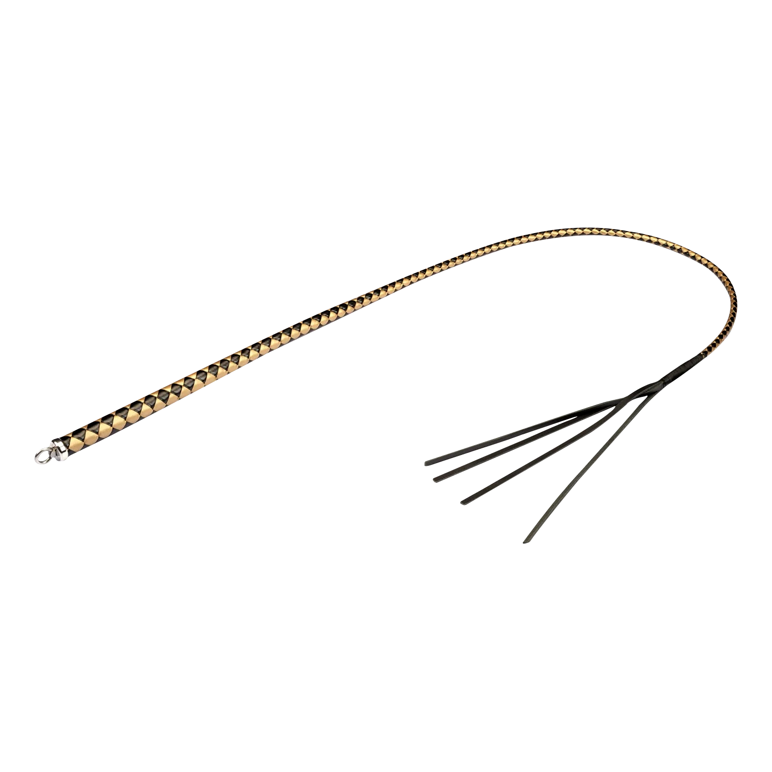 RISE - BDSM Zweep - Feather Hard Single Tail - Zwart/Geel-Rimbastore.com