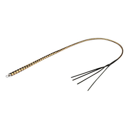 RISE - BDSM Zweep - Feather Hard Single Tail - Zwart/Geel-Rimbastore.com