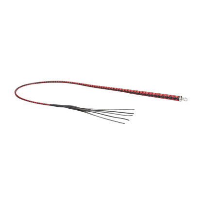 RISE - BDSM Zweep - Feather Soft Single Tail - Rood/Zwart-Rimbastore.com