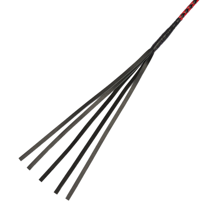 RISE - BDSM Zweep - Feather Soft Single Tail - Rood/Zwart-Rimbastore.com