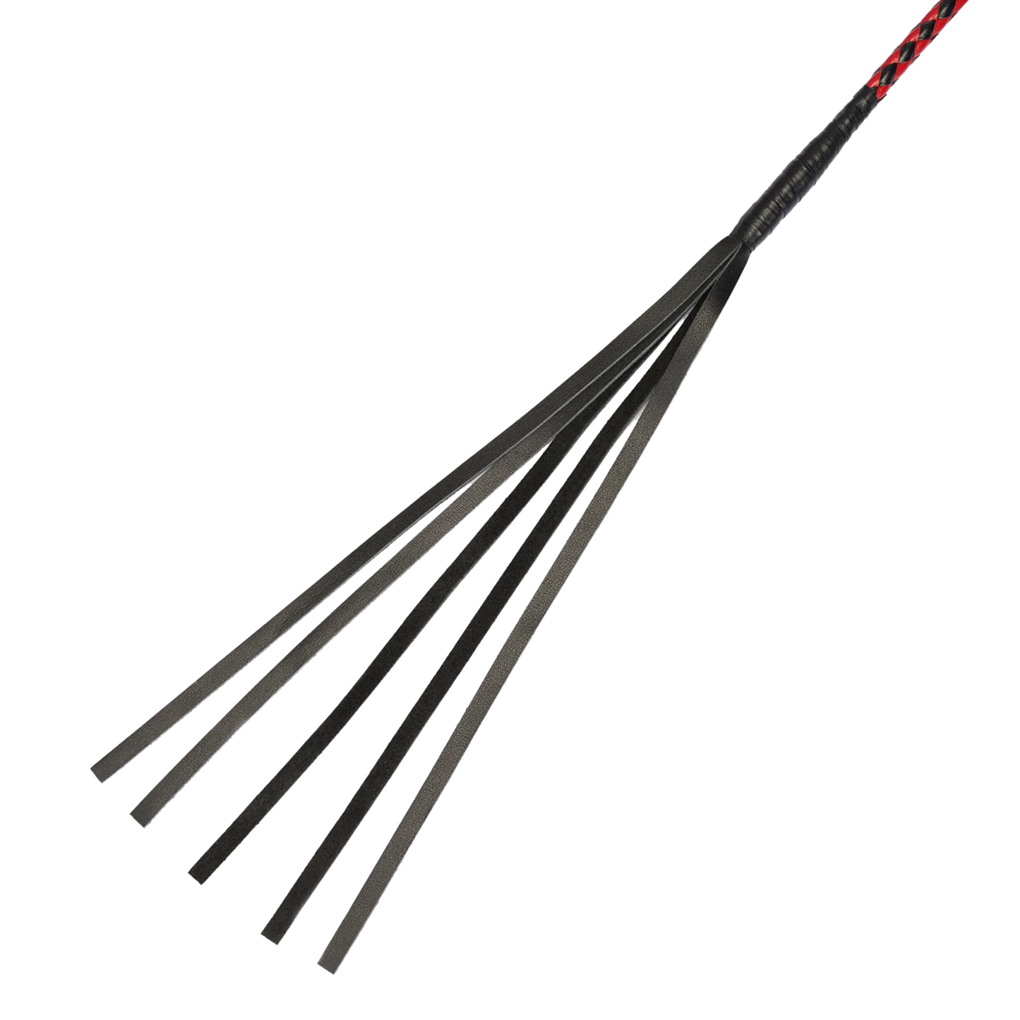 RISE - BDSM Zweep - Feather Soft Single Tail - Rood/Zwart-Rimbastore.com